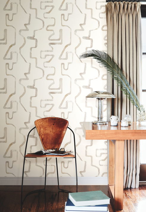 Abstract Aura Caramel & Cream Wallpaper