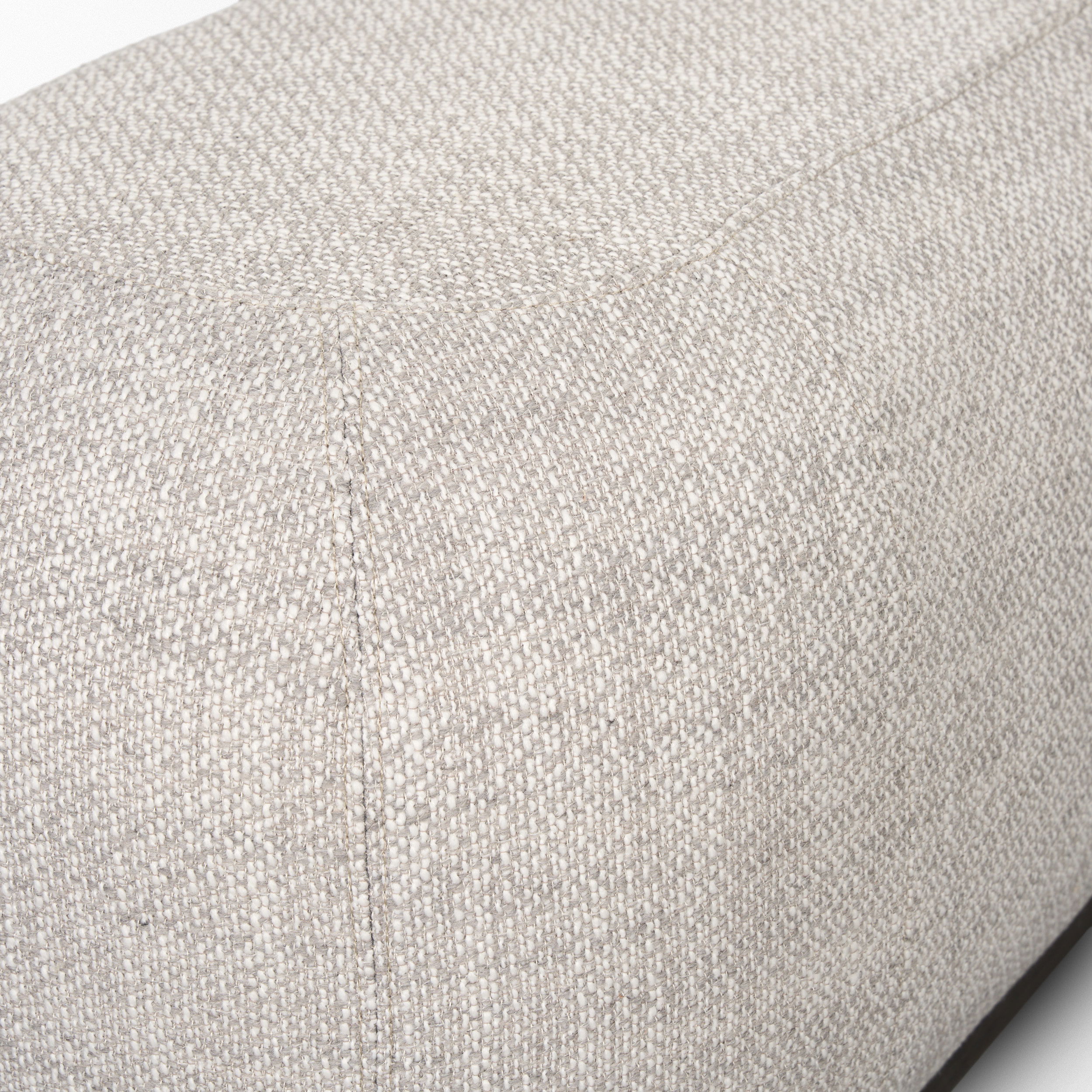 Siren Gray Fabric with Dark Brown Wood Oblong Bench large image 
