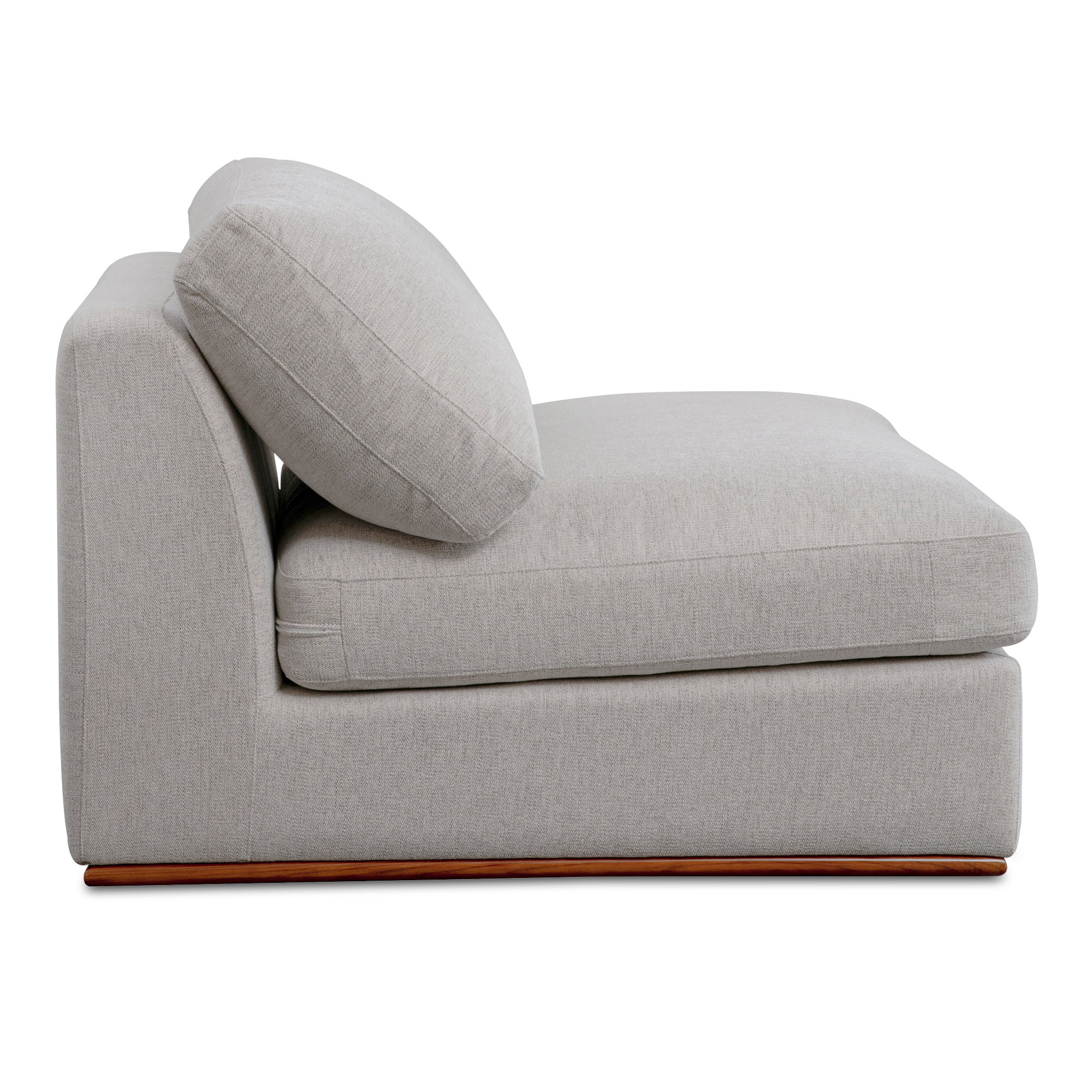 Rue Slipper Chair Flecked Grey, Accent Chair by Moe's Home, 41" width x 23.6" height x 41" depth View 3