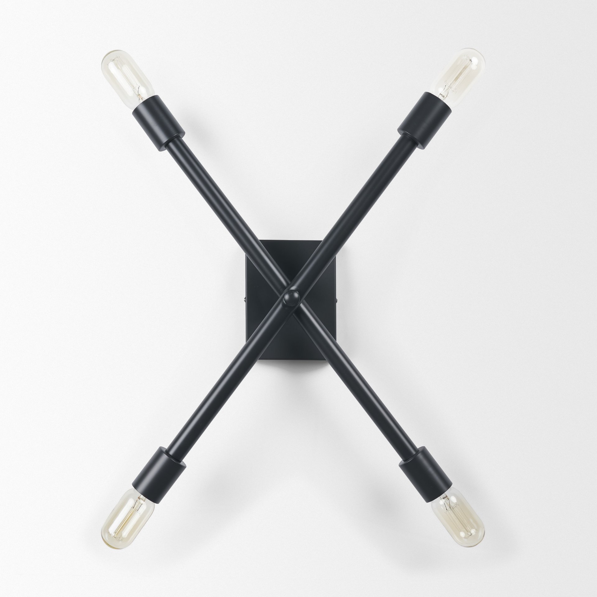 Xendi 4x25 Black Toned Metal Sputnik Wall Sconce, by Mercana, 4" length x 15" width x 25" height View 3