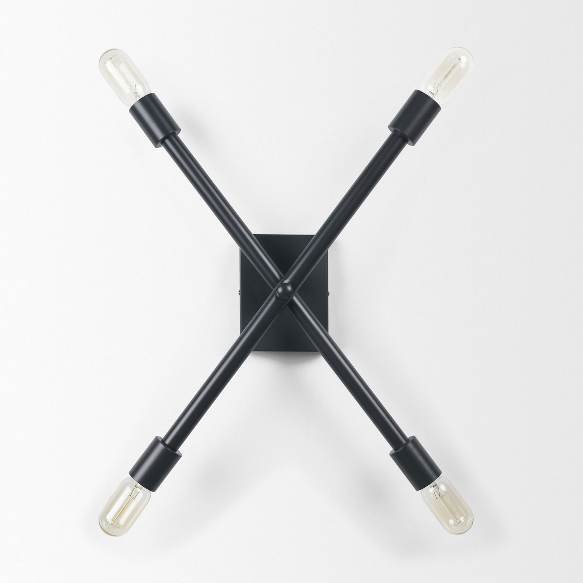 Xendi 4x25 Black Toned Metal Sputnik Wall Sconce, by Mercana, 4" length x 15" width x 25" height View 3