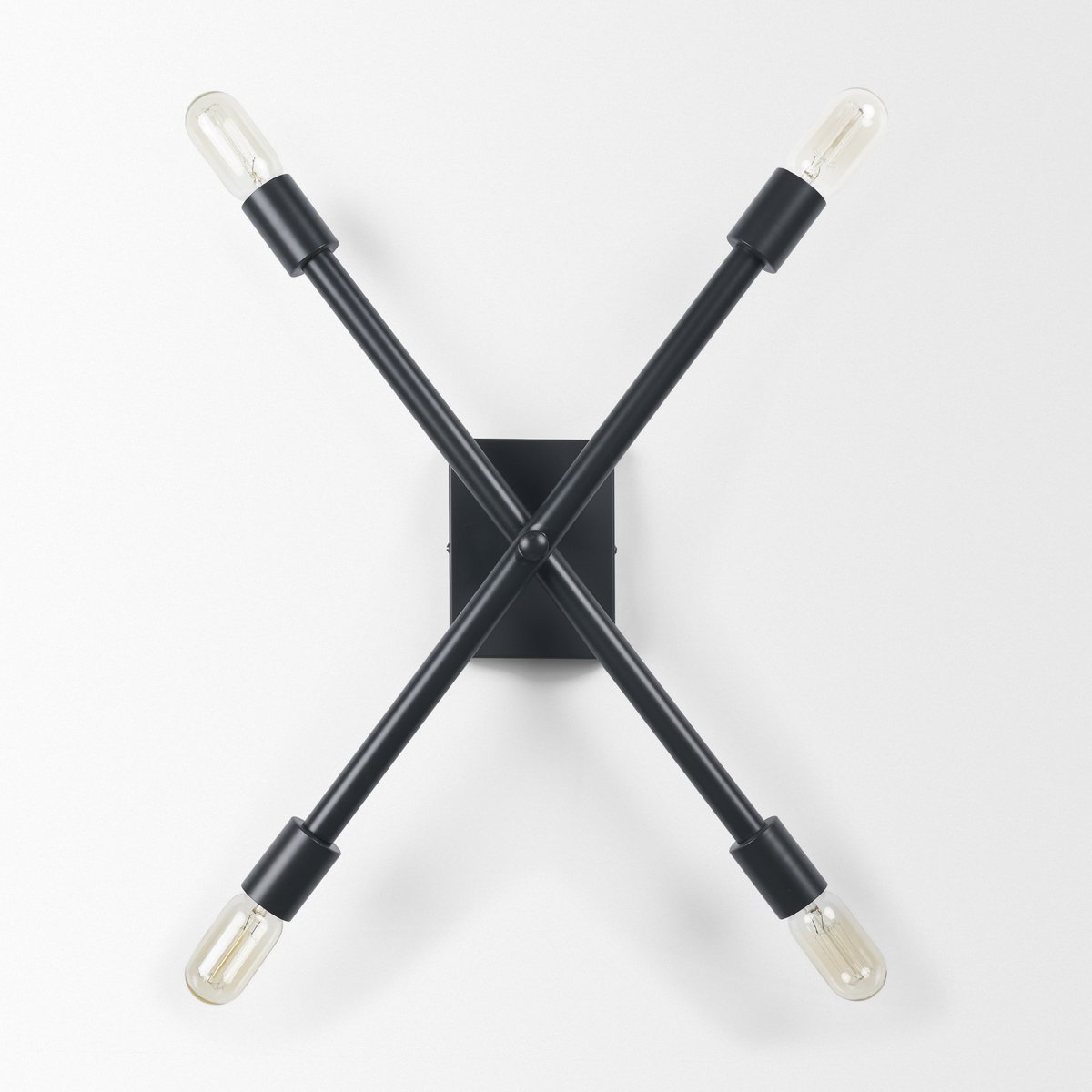 Xendi 4x25 Black Toned Metal Sputnik Wall Sconce, by Mercana, 4" length x 15" width x 25" height View 3