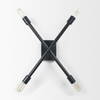 Xendi 4x25 Black Toned Metal Sputnik Wall Sconce, by Mercana, 4" length x 15" width x 25" height thumbnail 3