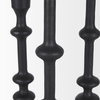 Paolo Matte Black Metal Candle Holder (Set of 3), Candles & Candle Holder by Mercana, 5" length x 5" width x 20" height thumbnail 8