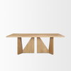 Tarro 84'L x 42'W Rectangular Dining Table | Light Brown Wood | Seats 8, by Mercana, 84" length x 42" width x 30" height thumbnail 4