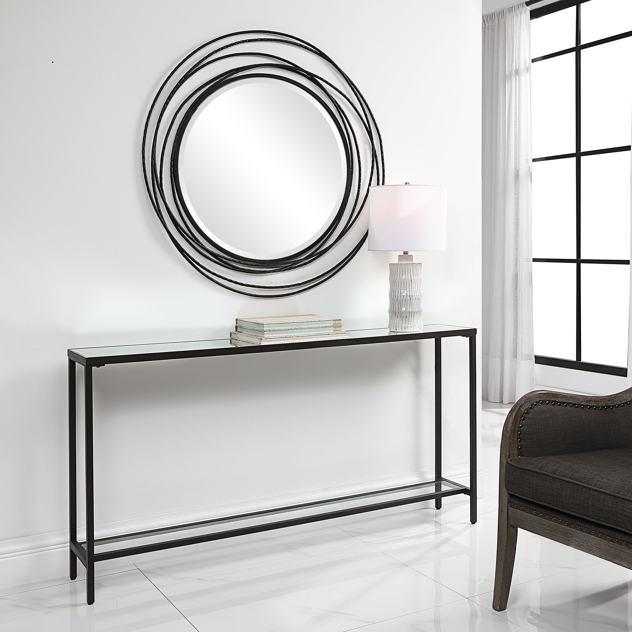 Hayley Black Console Table large image 