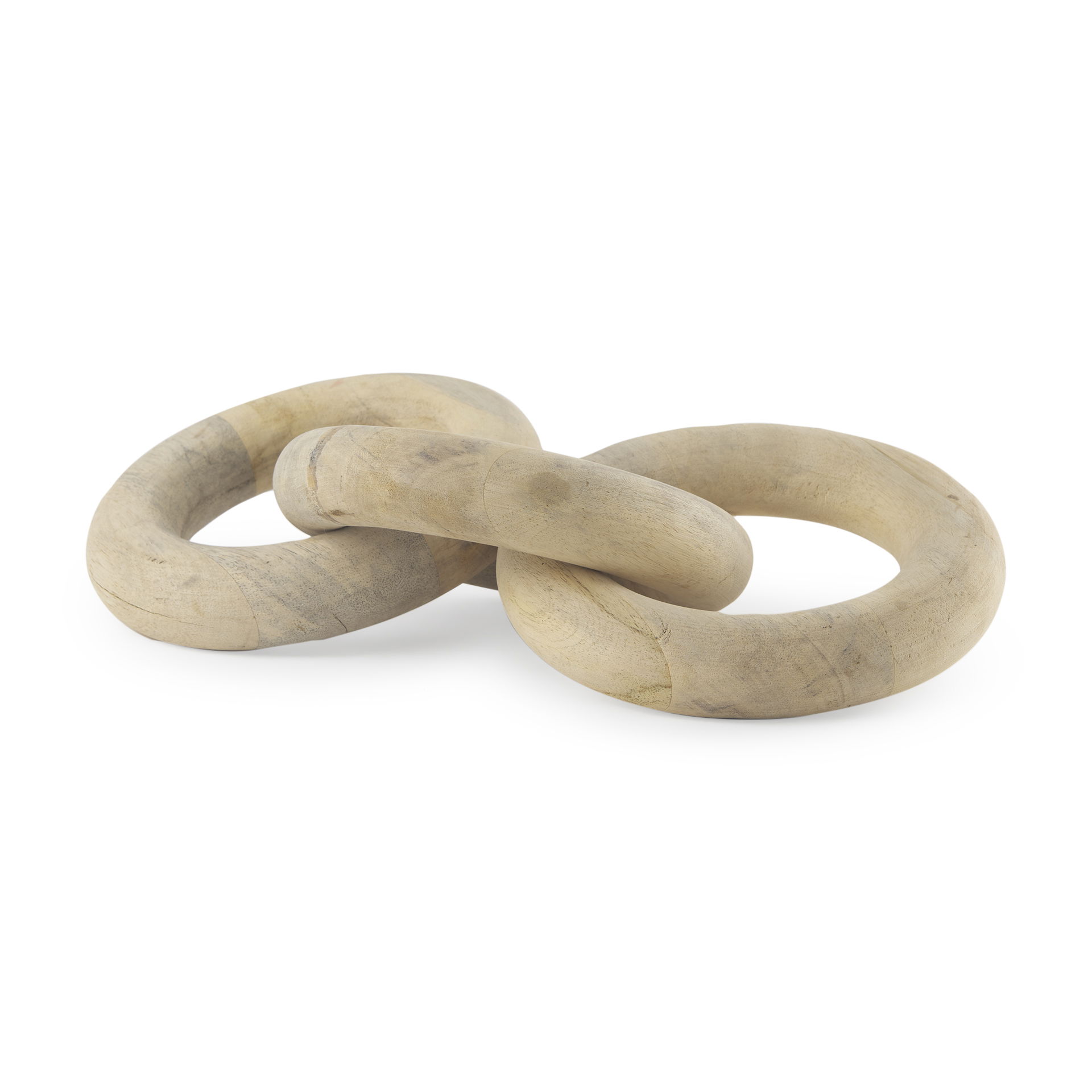 Alize Solid Wood Circular Chain Link Decorative Object, by Mercana, 14" length x 11" width x 8" height View 1