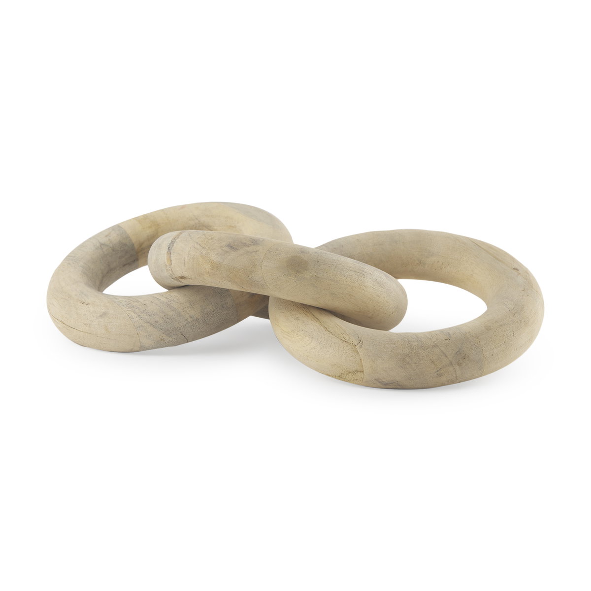 Alize Solid Wood Circular Chain Link Decorative Object, by Mercana, 14" length x 11" width x 8" height View 1