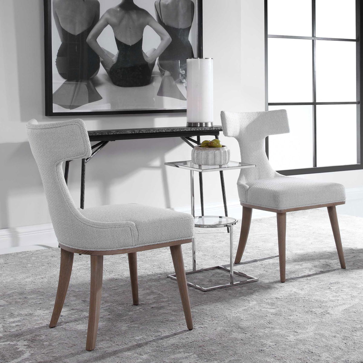 Klismos Accent Chair Set Of 2, by Uttermost, 21" width x 36" height x 24" depth View 3