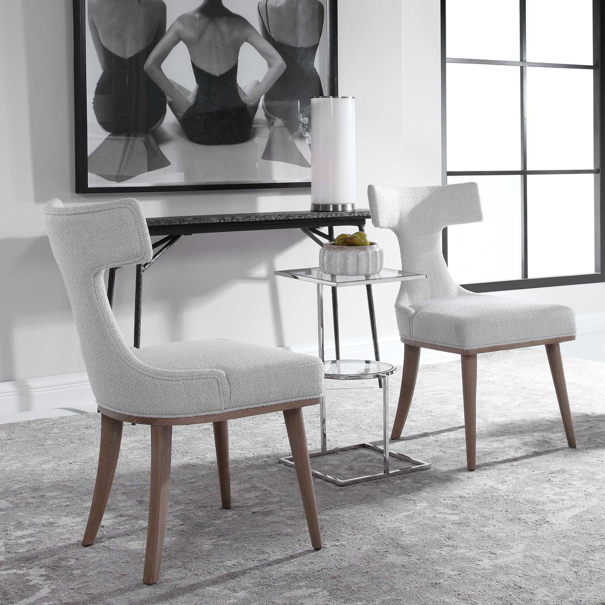 Klismos Accent Chair Set Of 2, by Uttermost, 21" width x 36" height x 24" depth View 3