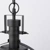 Leighton II 15x20 Black Metal Spherical Pendant Light, by Mercana, 15" length x 15" width x 20" height thumbnail 8