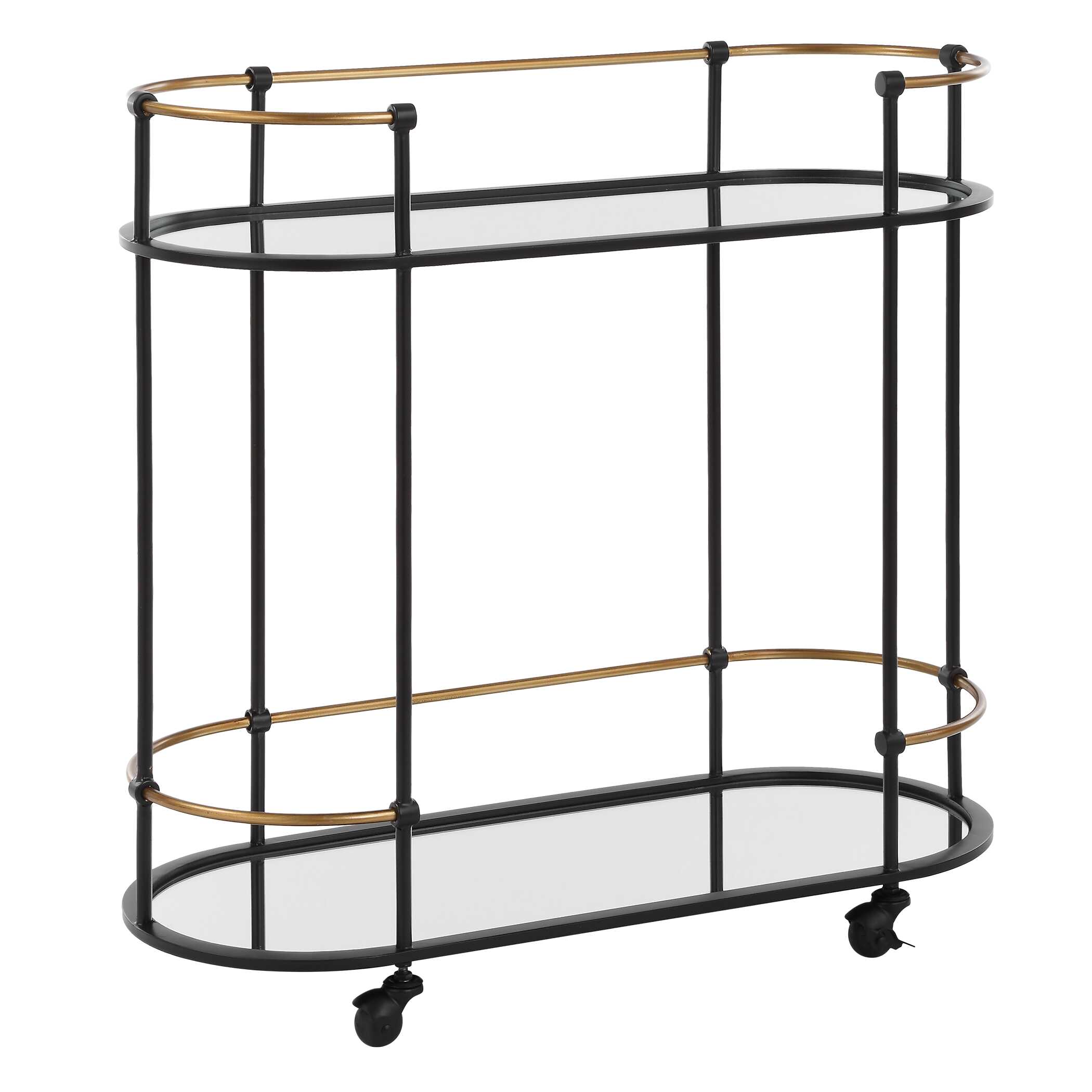 Andre Iron Bar Cart, Furniture by Uttermost, 32" width x 30.25" height x 13.5" depth View 4
