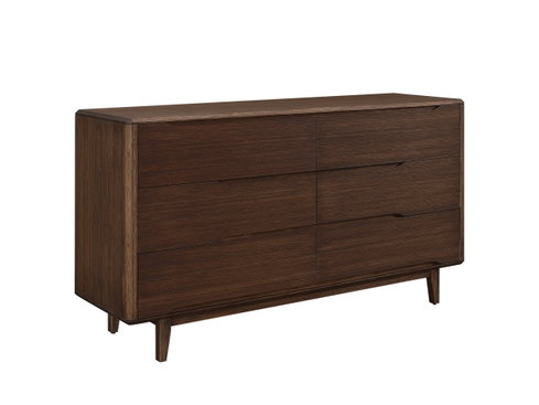 Currant Six Drawer Double Dresser, Oiled Walnut