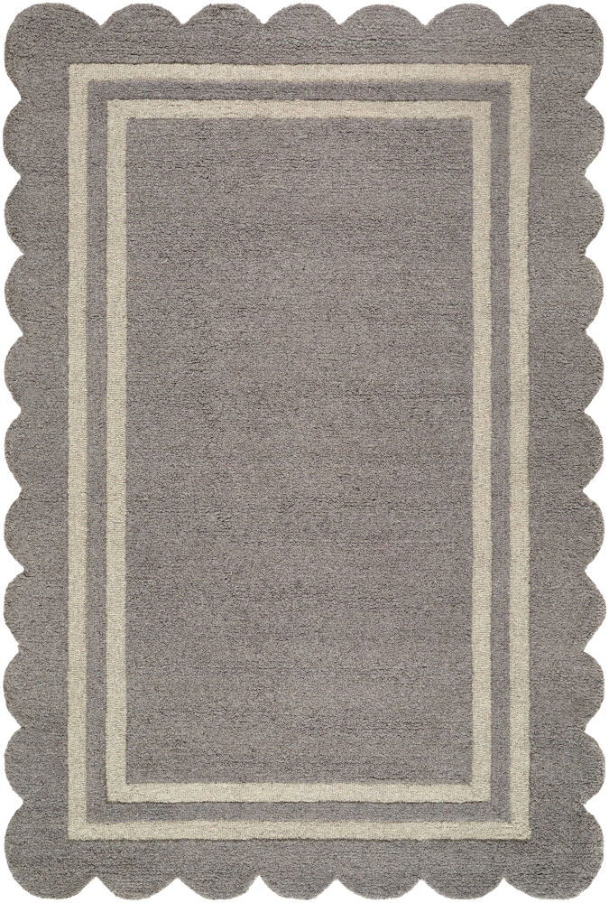 Scalloped Handmade Rug, by Surya, 5'6" length x 3'6" width