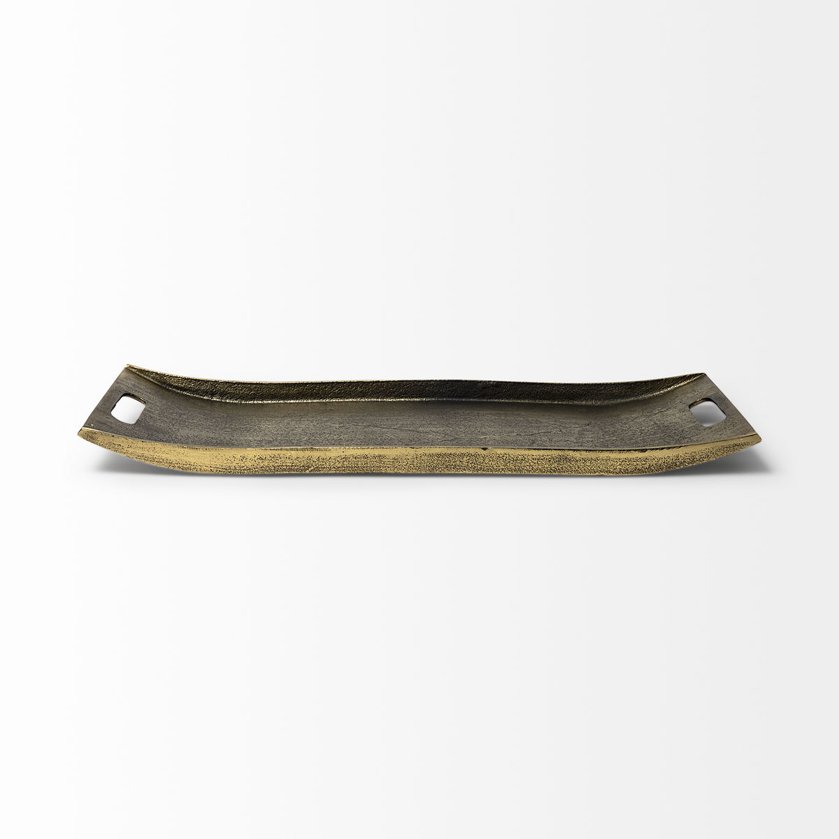 Drey 24L x 10W Gold Rectangular Tray, Decorative Tray by Mercana, 24" length x 9.75" width x 1" height View 6