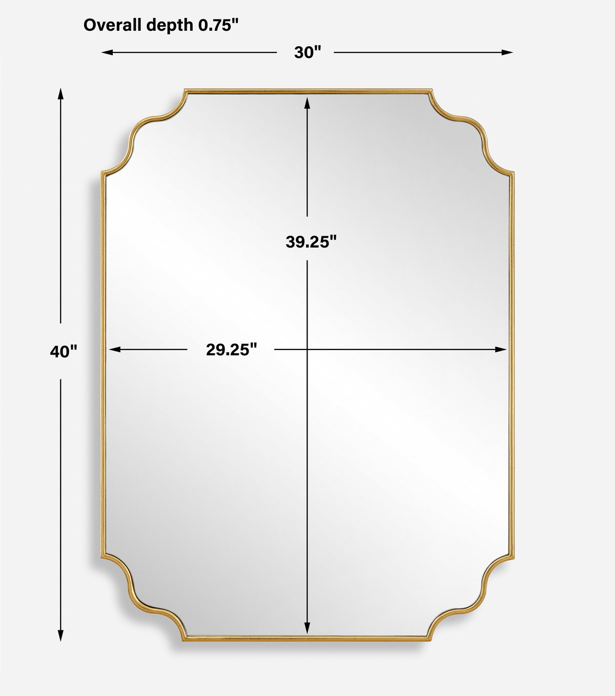 Lennyn Gold Vanity Mirror, by Uttermost, 2'6" width x 3'4" height x 0.75" depth View 3