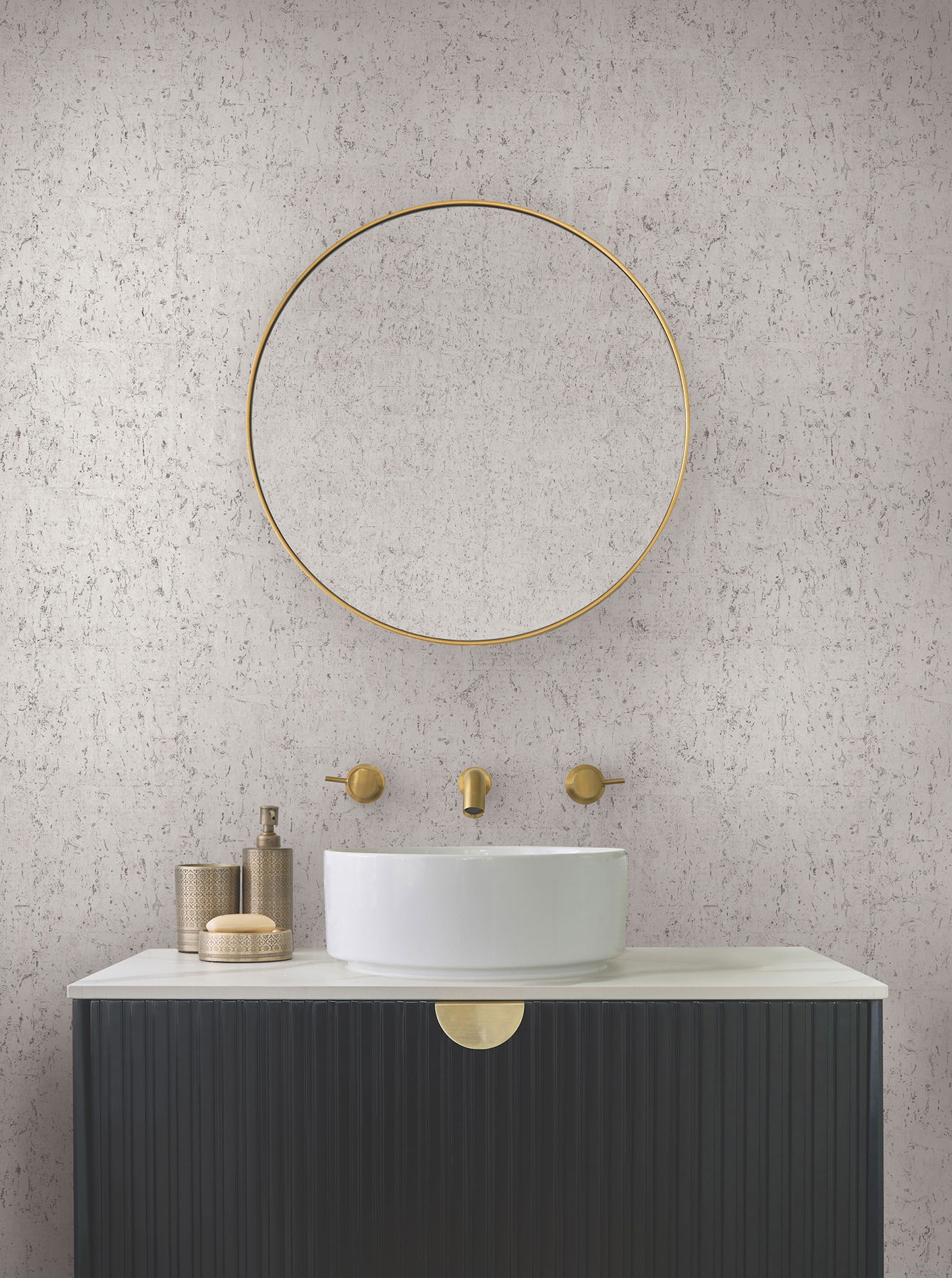 Cork Pale Grey & Silver Wallpaper large image 