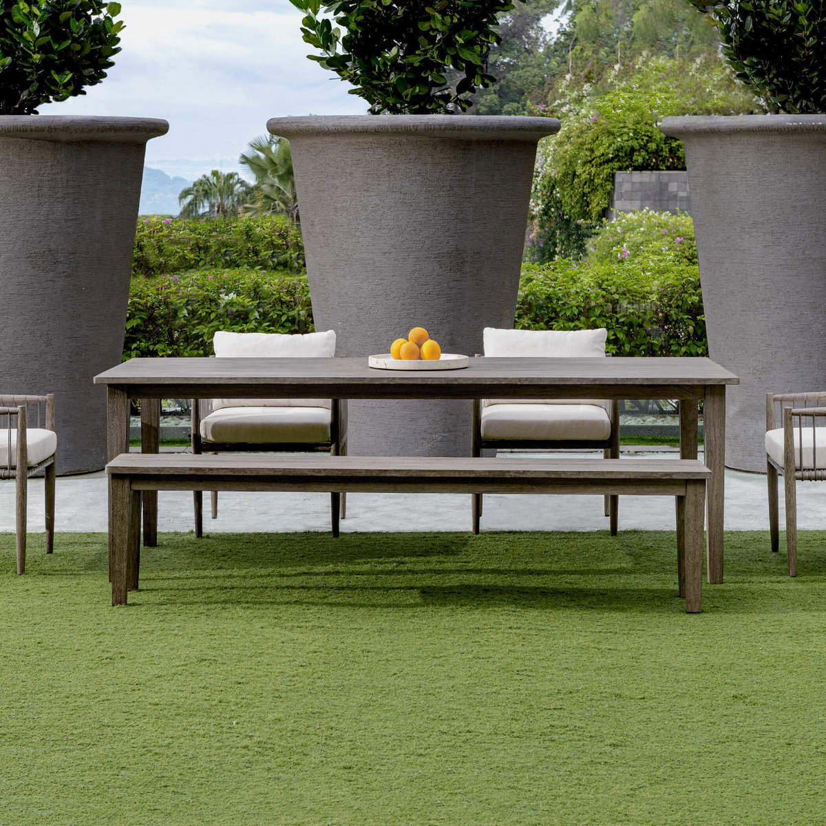 Forsyth Dark Gray Outdoor Dining Table, Outdoor Table by Uttermost, 7'8" width x 2'6.4" height x 3'3" depth View 4