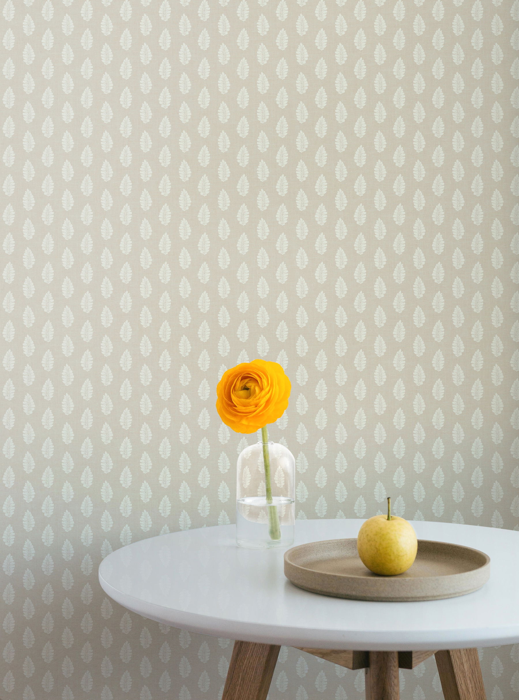 Leaf Pendant Linen Wallpaper Leaf Pendant Linen Wallpaper large image