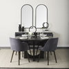 Ronald Curved Back Dining Side Chair | Grey Velvet with Black Wood, Dining Chair by Mercana, 23.25" length x 21.75" width x 32.25" height thumbnail 2
