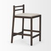Sam Dark Brown Wood with Cream Fabric Counter Stool thumbnail 5