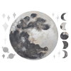 Moon Peel & Stick Wall Decal With Metallic Silver Ink, by York Wall, 3' length x 2'2.12" width x 1.73" depth thumbnail