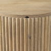 Terra 18L x 18W x 22H Light Brown Wood Fluted Round Side Table, Side & End Table by Mercana, 18" length x 18" width x 22" height thumbnail 7