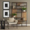 Morris 47.0L x 15.0W x 75.0H Light Brown Wood with Black Metal Frame 6-Tier Shelving Unit, Shelving & Bookcase by Mercana, 47.25" length x 15" width x 75.5" height thumbnail 2