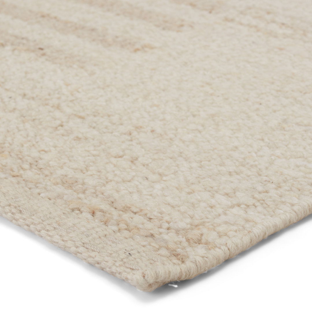 Jaipur Living Istar LEO03 Handmade Stripes Ivory and Tan Area Rug (8'x10') large image 