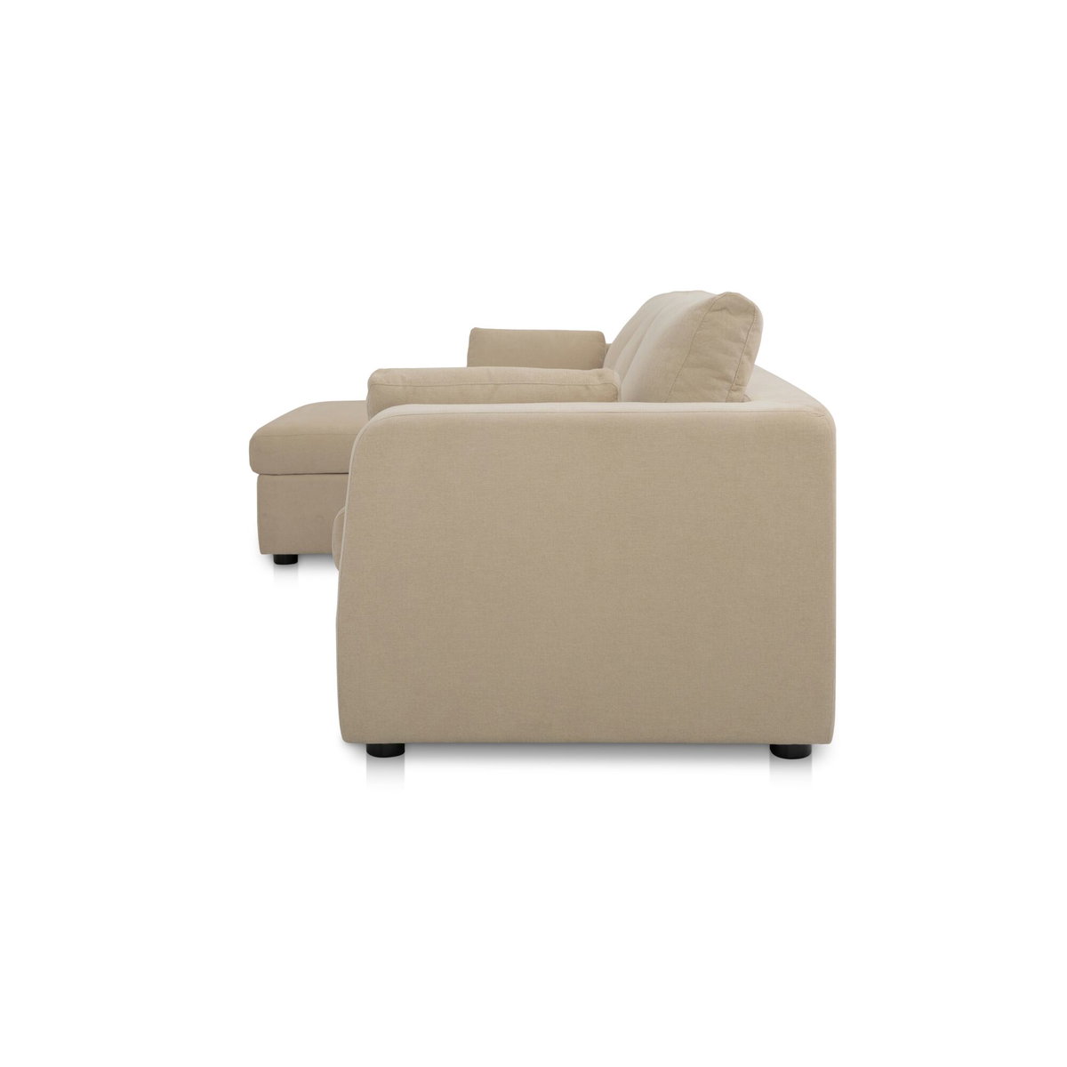 Burrow Sleeper Sectional With Storage Chaise Sand Left, Sectional Sofa by Moe's Home, 115.75" width x 32.68" height x 61" depth View 4