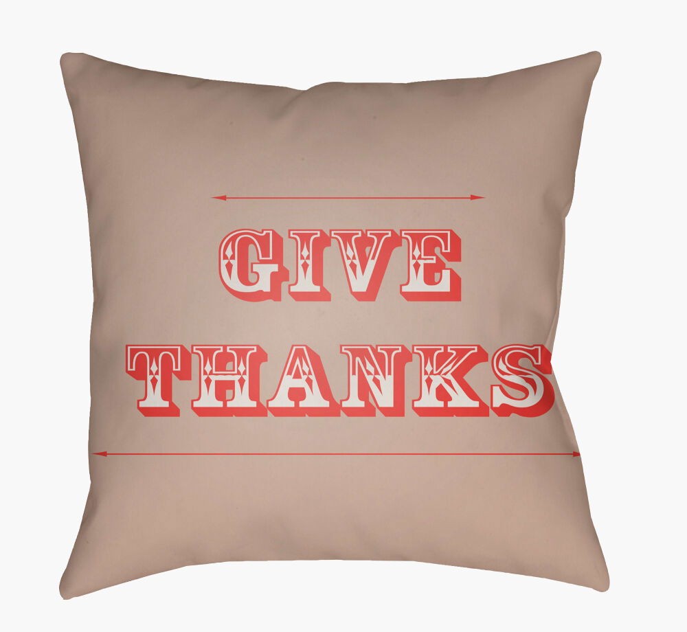 Thanks Accent Pillow, Decorative Pillow by Surya, 18" length x 18" width