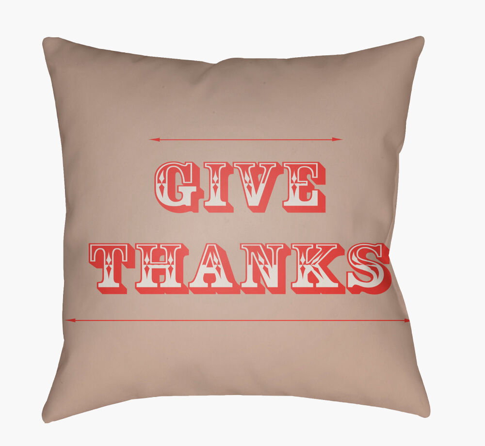 Thanks Accent Pillow, Decorative Pillow by Surya, 20" length x 20" width