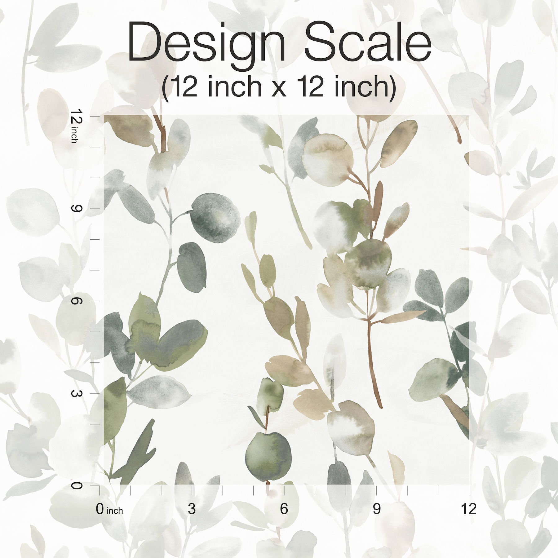 Joyful Eucalyptus Green Peel & Stick Wallpaper large image 
