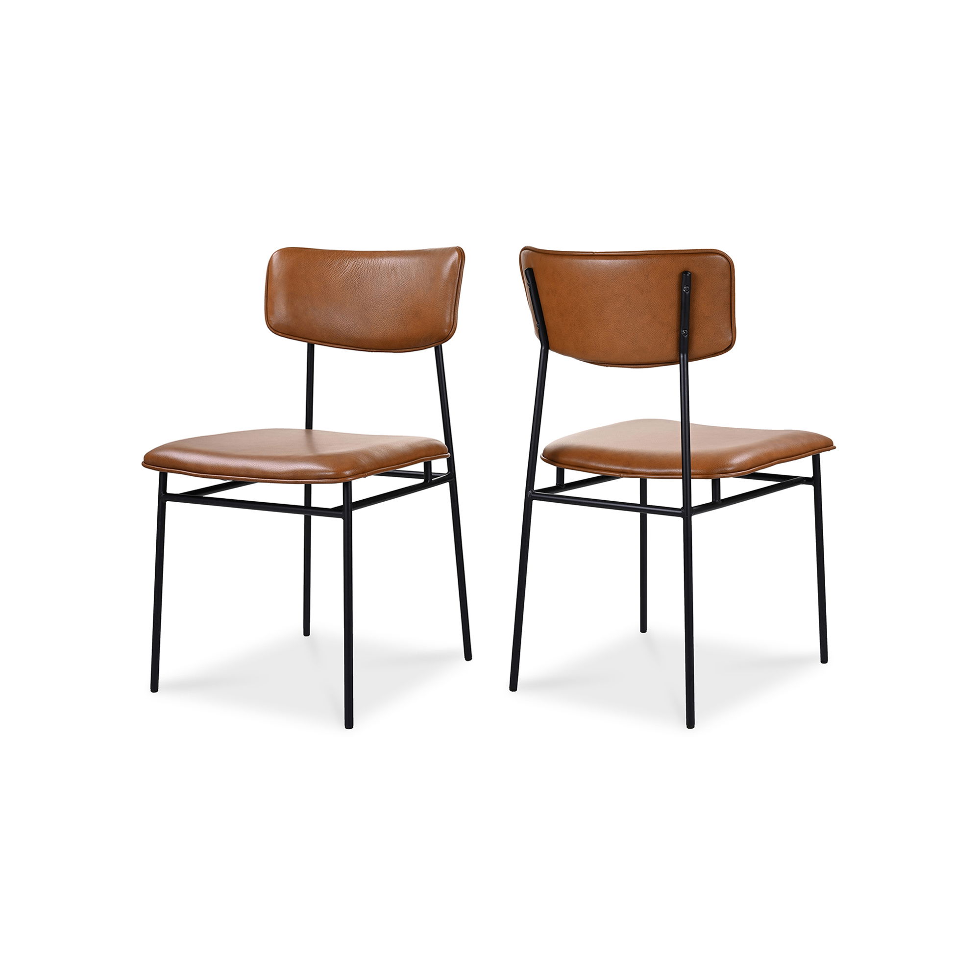 Sailor Dining Chair Brown - Set Of Two, by Moe's Home, 18.7" width x 33.85" height x 22.5" depth View 3