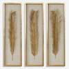 Palma Gold Leaf Shadow Box Set/3, Art by Uttermost, 14" width x 48.25" height x 2.62" depth thumbnail 1