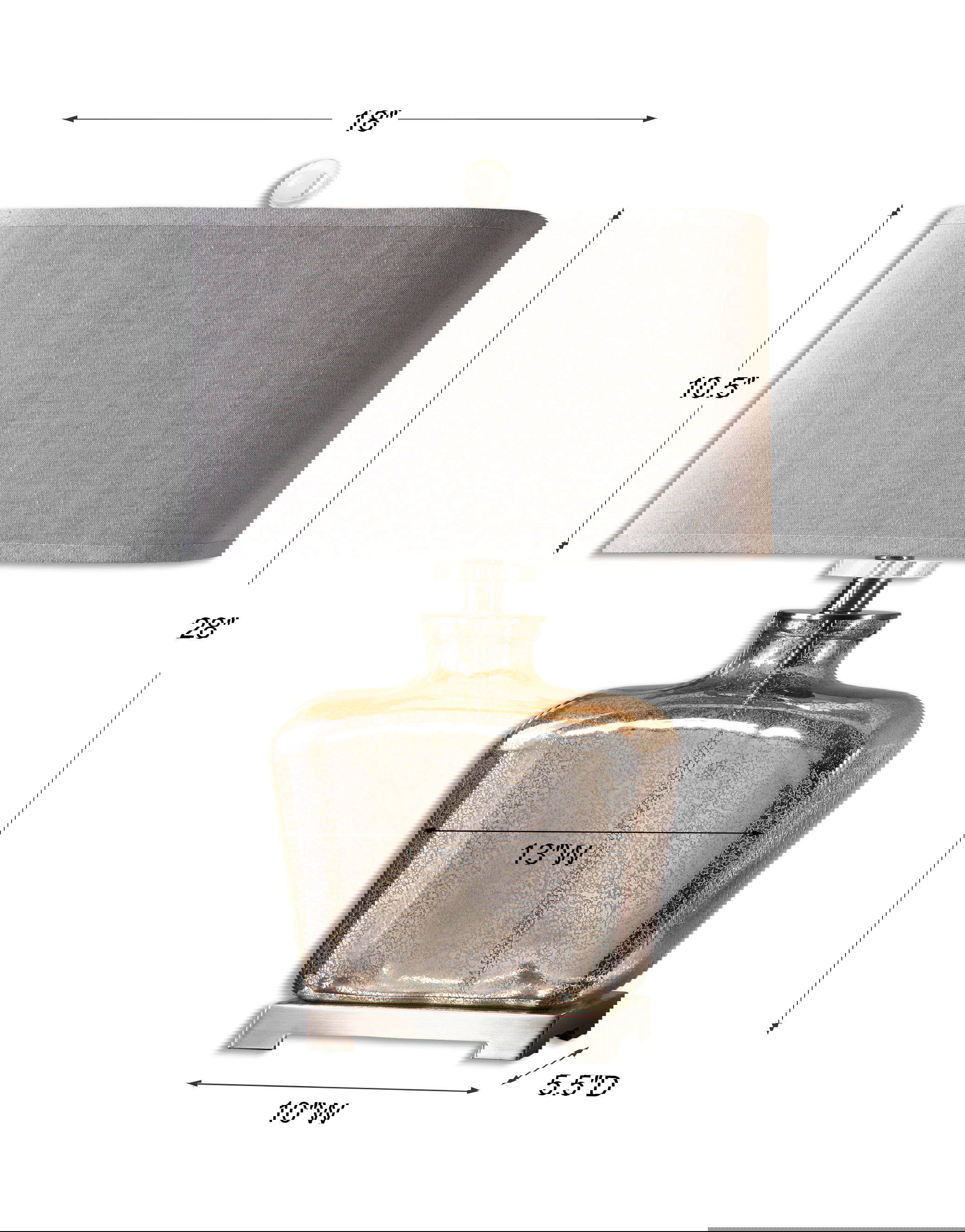 Molinara Mercury Glass Table Lamp, by Uttermost, 18" width x 28" height x 10" depth View 3