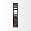 Darius 82L x 16.5W x 90H Medium Brown Wood and Metal Multi-Shelf Shelving Unit thumbnail 3