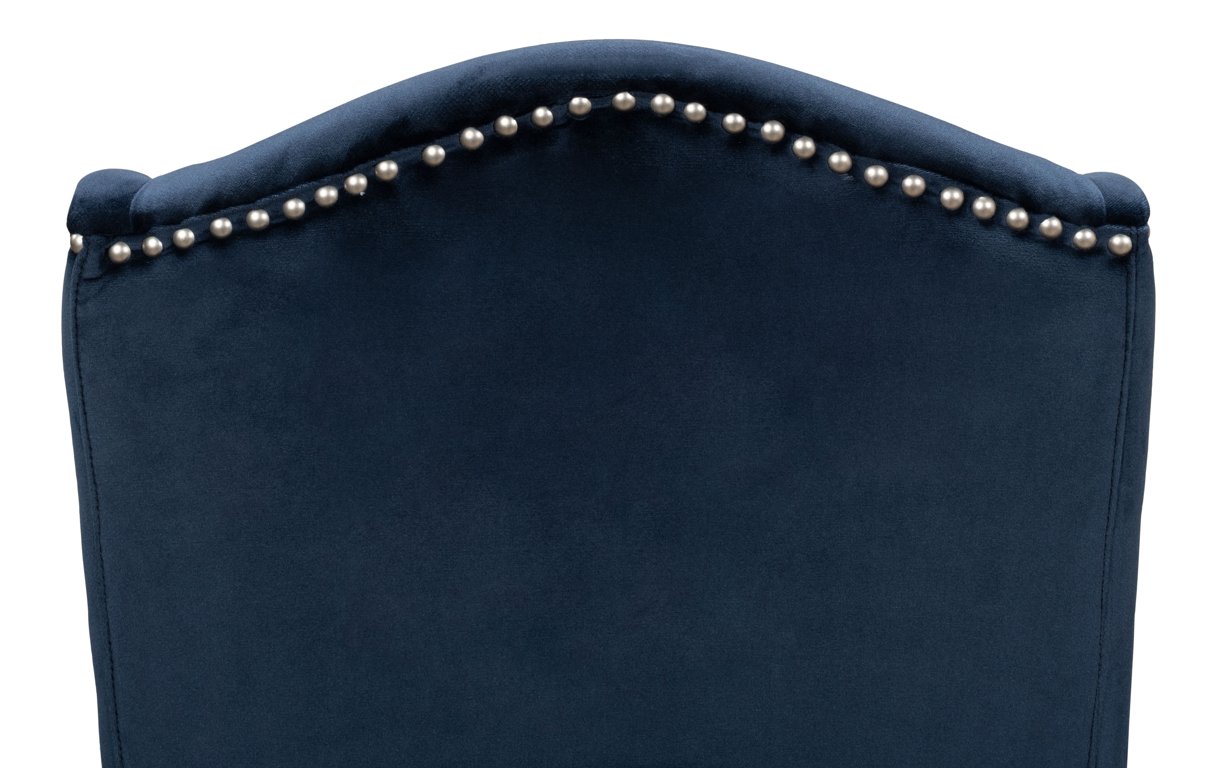 High Back Dining Chair, Blue Velvet, by Sarreid, 21" length x 26" width x 46" height View 3