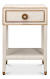 Gabriella Shagreen Nightstand Osprey Wht, by Sarreid, 1'2" length x 1'8" width x 2'7" height thumbnail 2