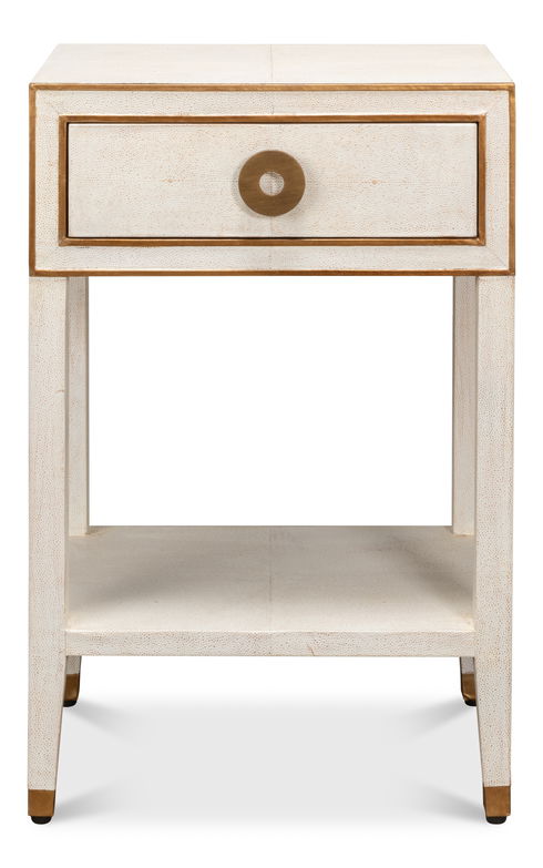 Gabriella Shagreen Nightstand,Osprey Wht