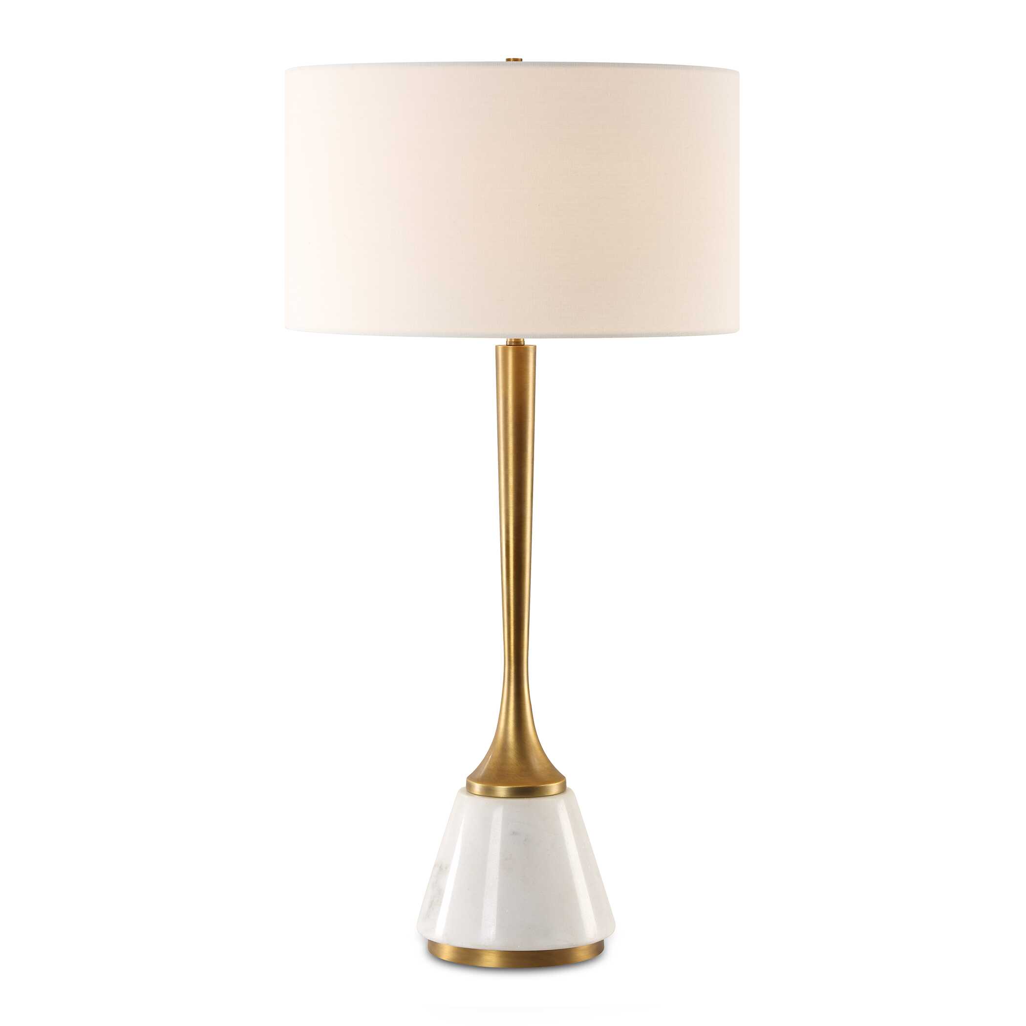 Avola White Marble Table Lamp, by Uttermost, 16" width x 32" height x 16" depth View 1