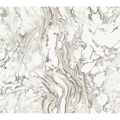 Polished Marble Black & White Wallpaper
