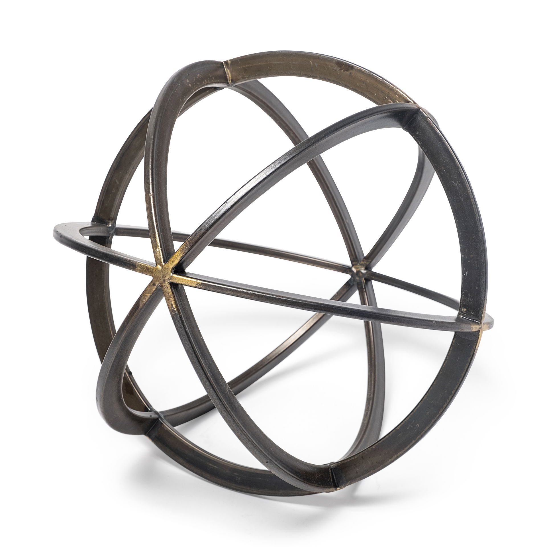 Galenna III (Large) 10L x 10W Black Metal Circular Decorative Orb, Decorative Object by Mercana, 10" length x 10.04" width x 10.04" height View 1