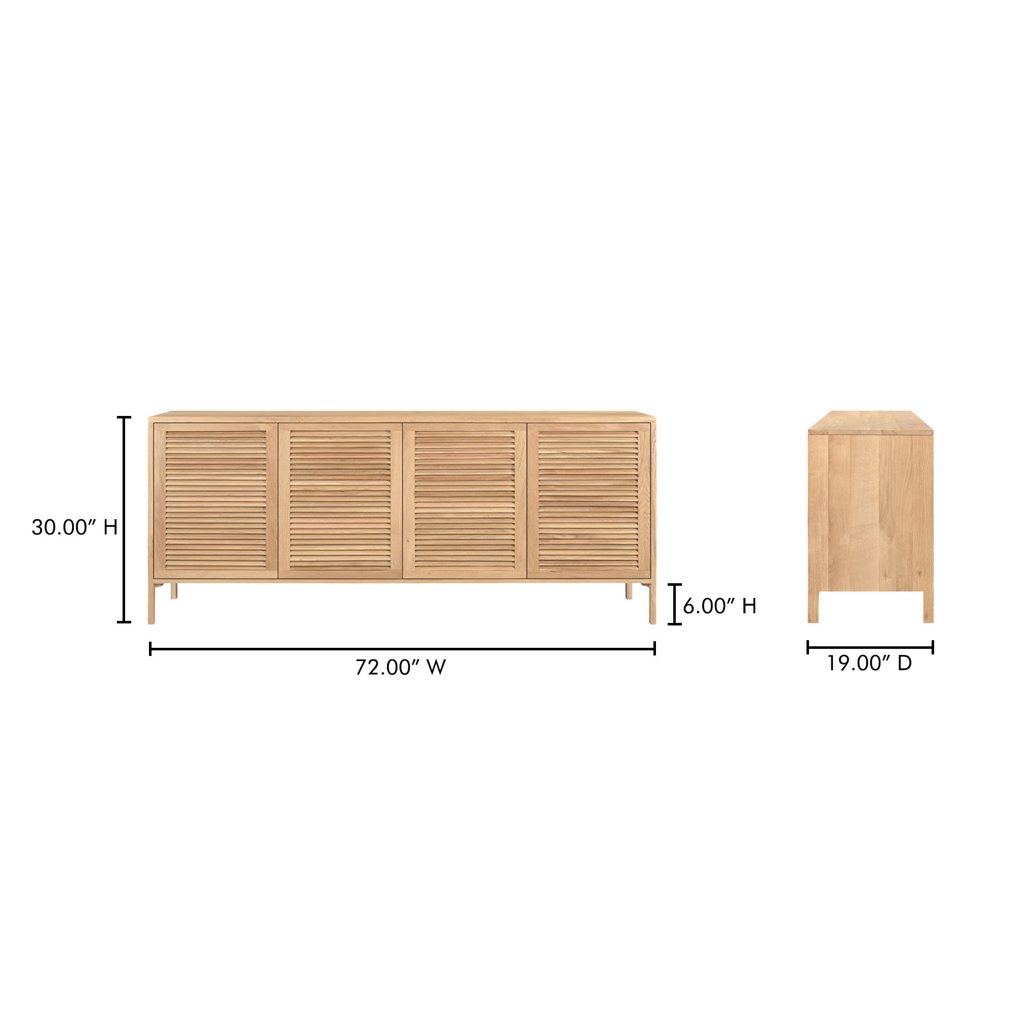 Teeda 4 Door Sideboard Natural large image 