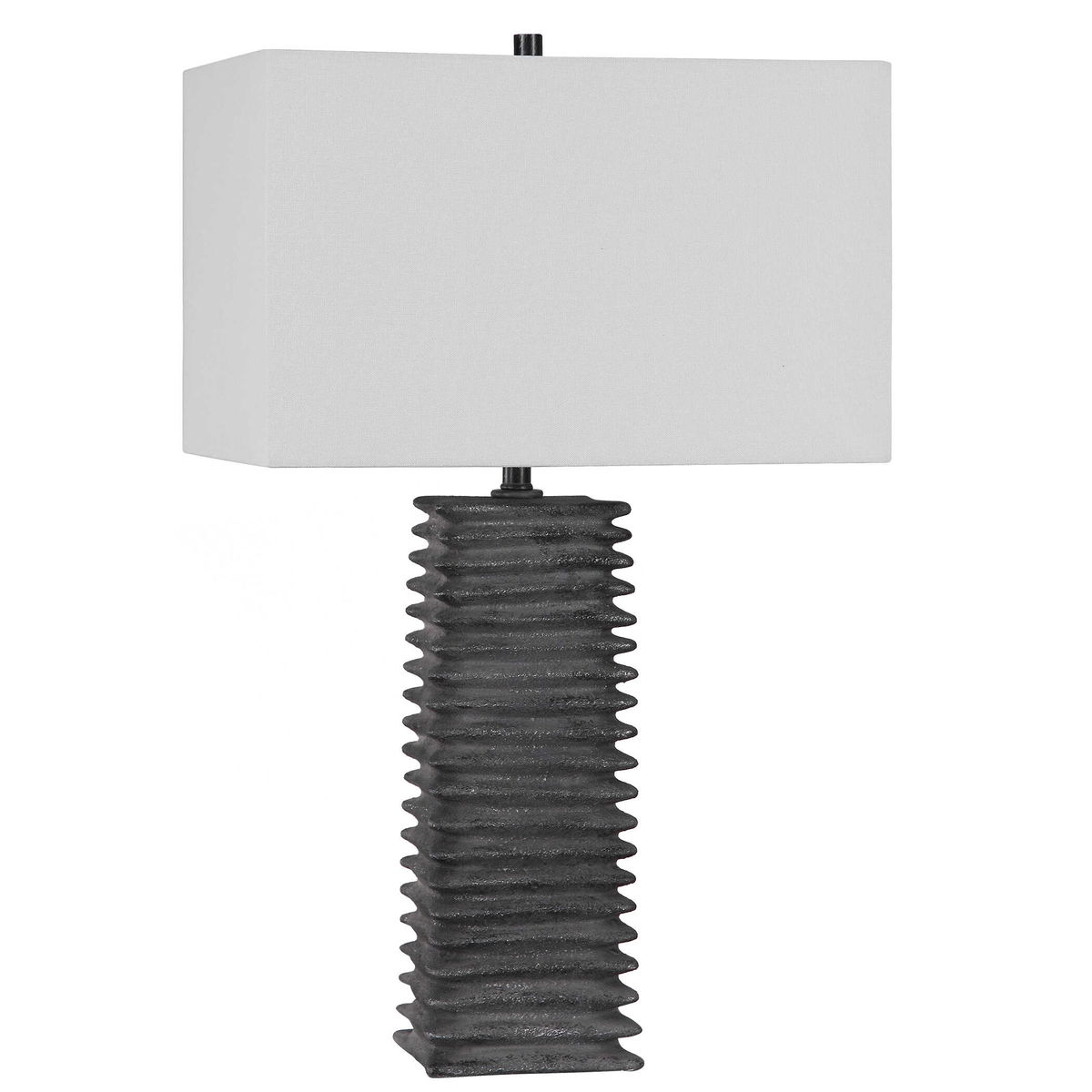 Sanderson Metallic Charcoal Table Lamp, by Uttermost, 16" width x 26.5" height x 10" depth View 4