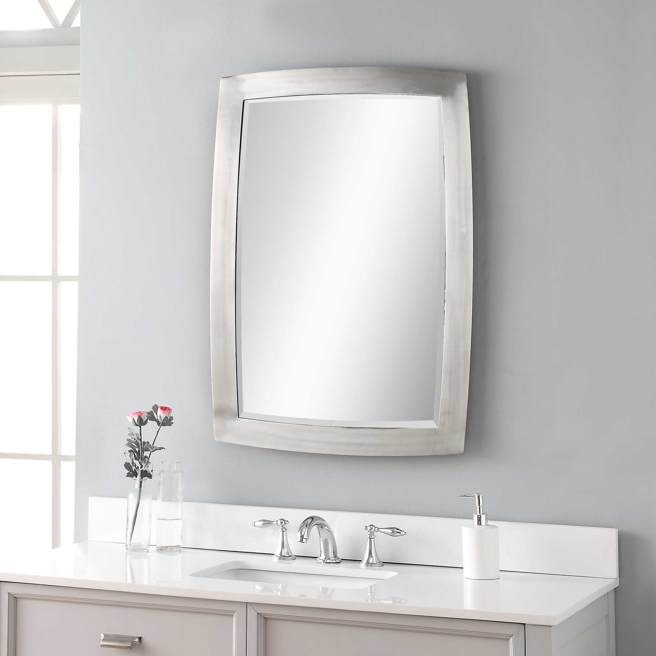 Haskill Brushed Nickel Mirror, by Uttermost, 24" width x 34.25" height x 1.25" depth View 4