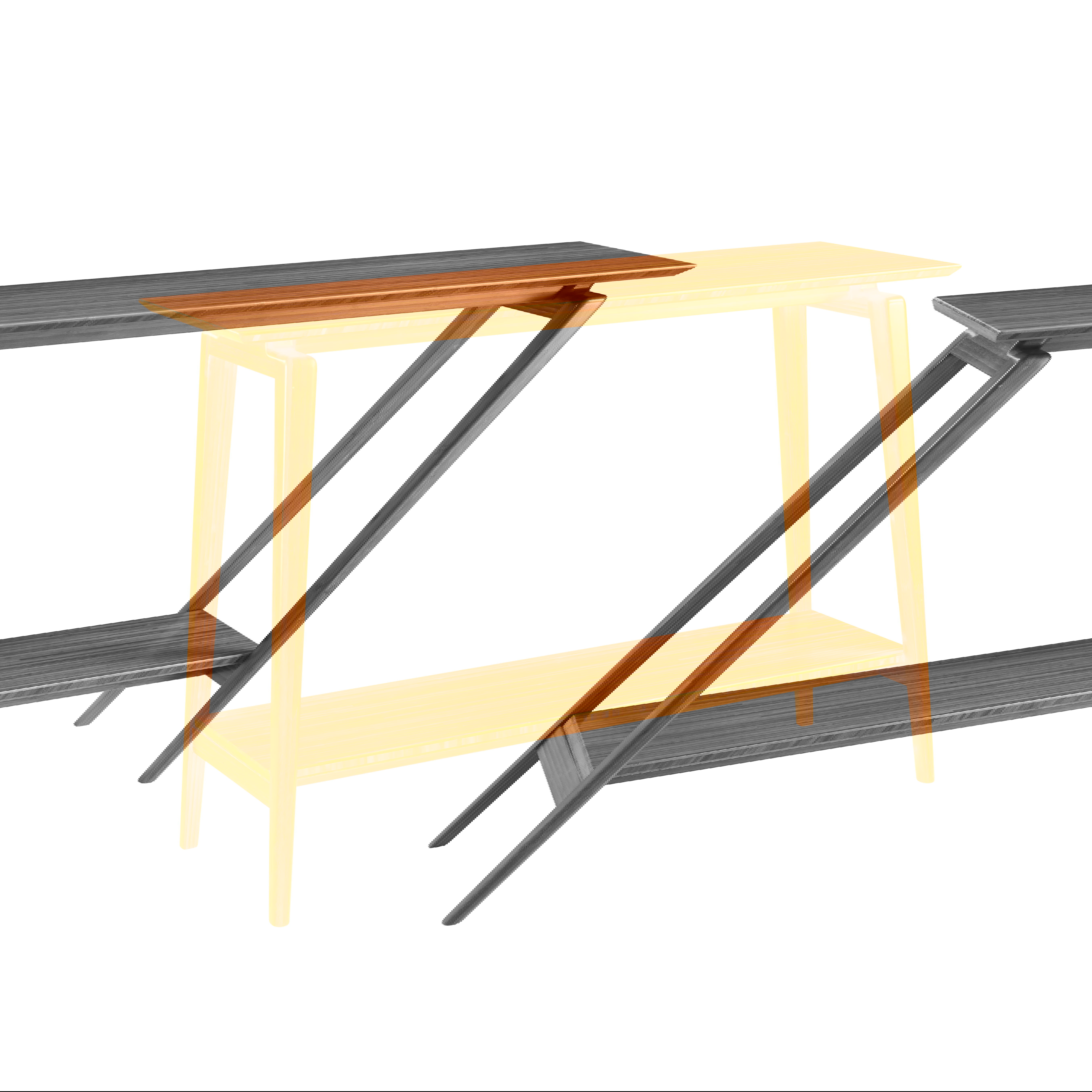 Antares Console Table, Amber, Living Room by Greenington, 14" length x 46" width x 32" height View 1