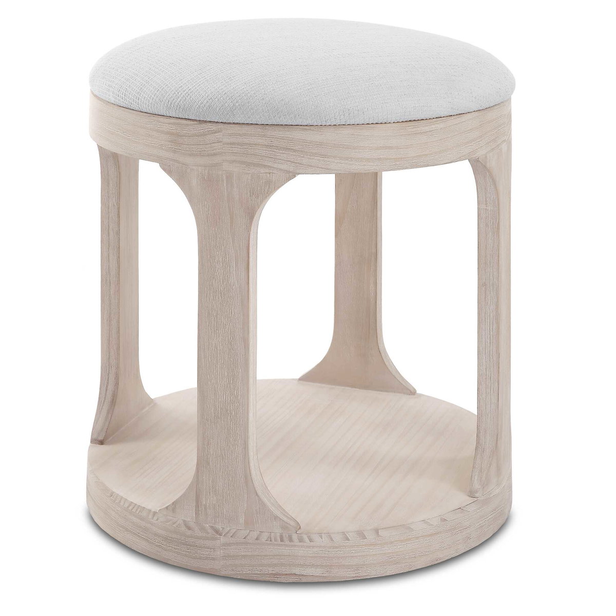 Dennen Oak Ottoman, by Uttermost, 18" width x 20.5" height x 18" depth View 1