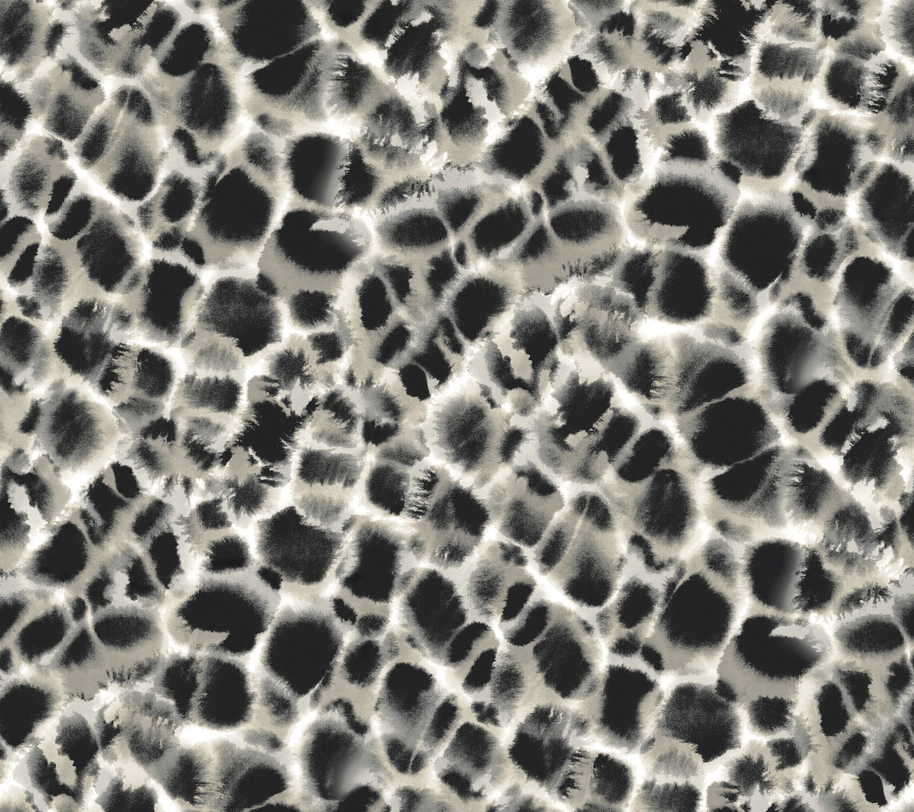Leopard Rosettes Black & Off White Wallpaper large image 