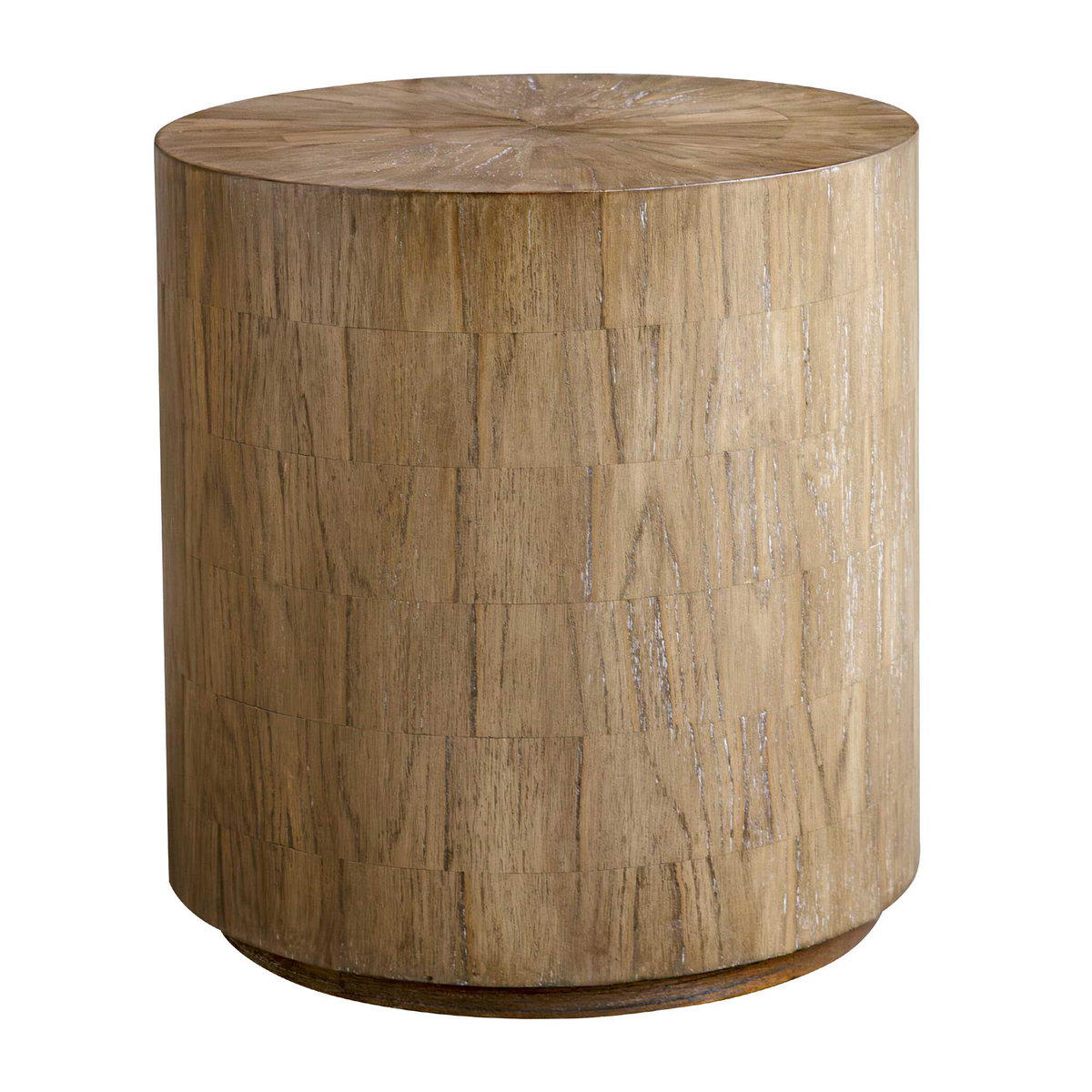 Nevis Wood Cylinder Side Table, Furniture by Uttermost, 22" width x 23.5" height x 22" depth View 2